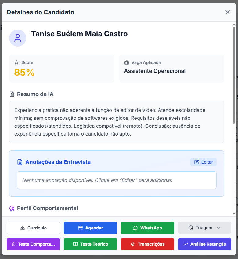 Análise de Candidato